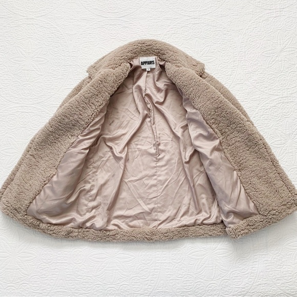 Apparis Faux Fur Teddy Double Breasted Coat Jacket - Picture 8 of 9